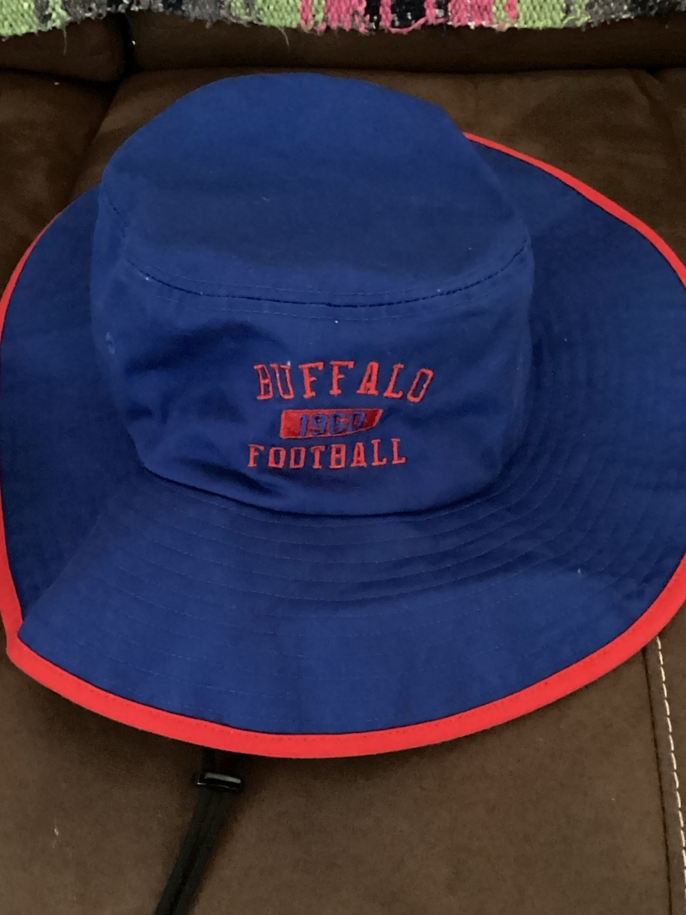 Bucket Hat Buffalo 1960 Football embroider logo navy blue one size